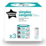 SANGENIC SIMPLEE MULTIPACK x 3 Nachfüllkassetten für Windeleimer - 3 Stück - Nachfüllkassetten für den Sangenic tommee tippee Windeleimer - Mehrschichtige Folie mit antibakteriellem Schutz tötet Keime zu 99% ab